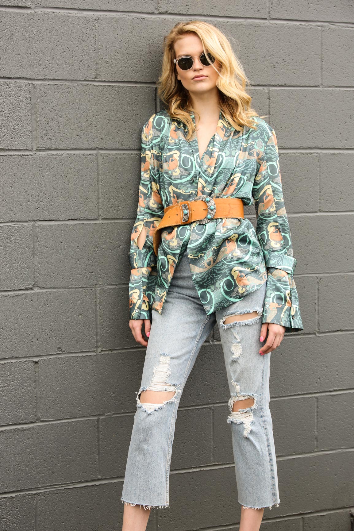 ALYSTER BLOUSE - MERMAID PRINT