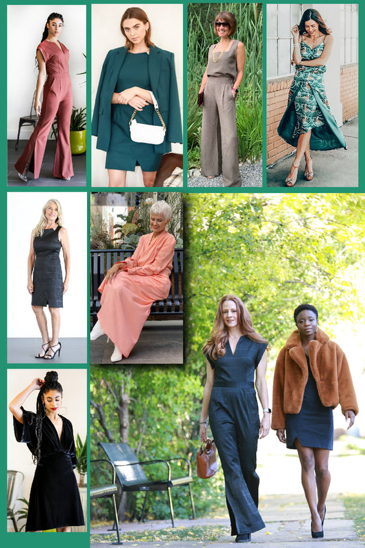 Glenn + Glenn outfits for weddings and events, matching sets in linen and silk, dresses.